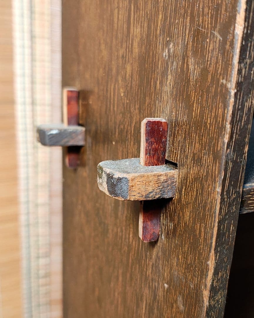 楔本棚4段　木製本棚　オープンラック　昭和レトロ　古家具