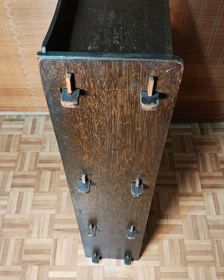 楔本棚4段　木製本棚　オープンラック　昭和レトロ　古家具