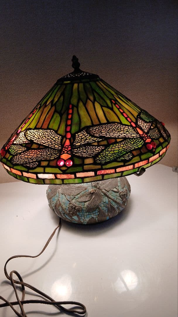 ティファニー　ドラゴンフライ　アンティーク品ステンドグラス　フロアスタンド