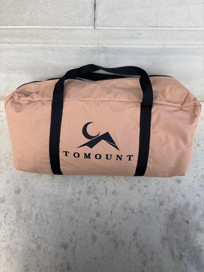 TOMOUNT 軍幕テント ベージュ　自作二又ポール付