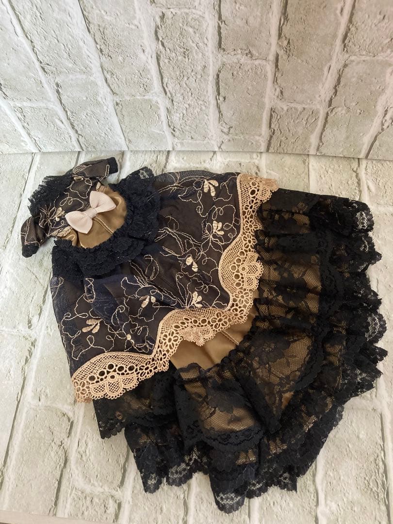 リカちゃんドレス22㎝ドールボンネット付きドレスハンドメイド