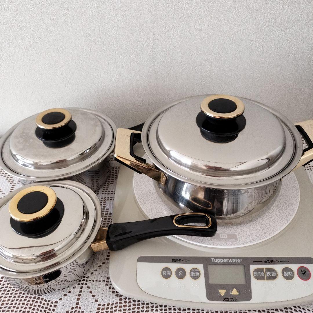 タッパーウェアTupperware　レインボークッカー3点　卓上IH調理器