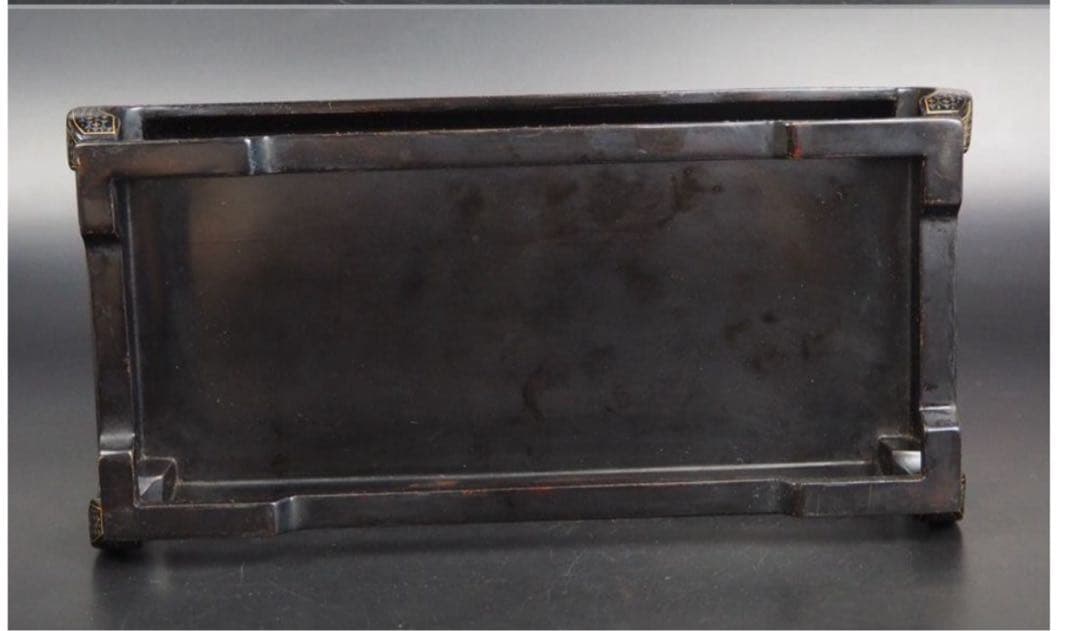 送料無料　螺鈿細工　螺鈿長方台　幅24ｃｍ　中国古玩