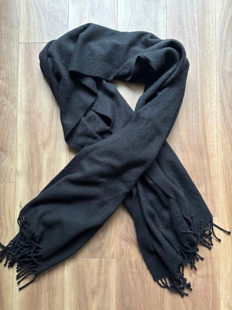 ジョンストンズ　カシミア 大判 ストール　ブラック