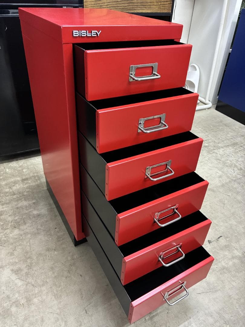 t*i様 BISLEY ビスレー A4 キャビネット 引き出し6段 赤 ペントレ