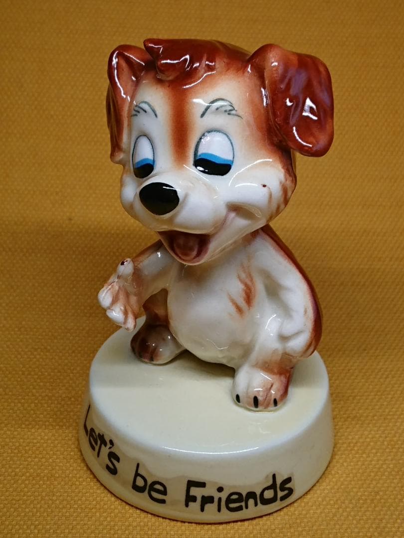 ビンテージ　犬　陶器　オブジェ　置物　インテリア　工芸品　美術品　A1237