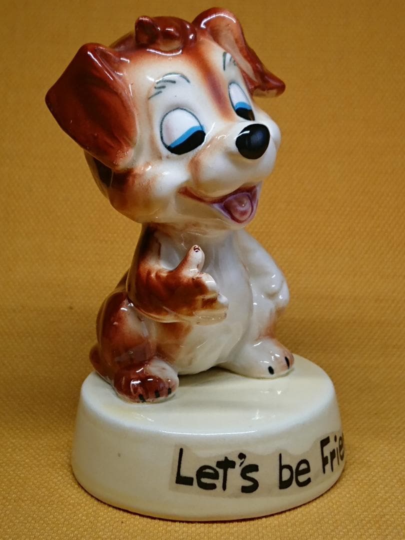 ビンテージ　犬　陶器　オブジェ　置物　インテリア　工芸品　美術品　A1237