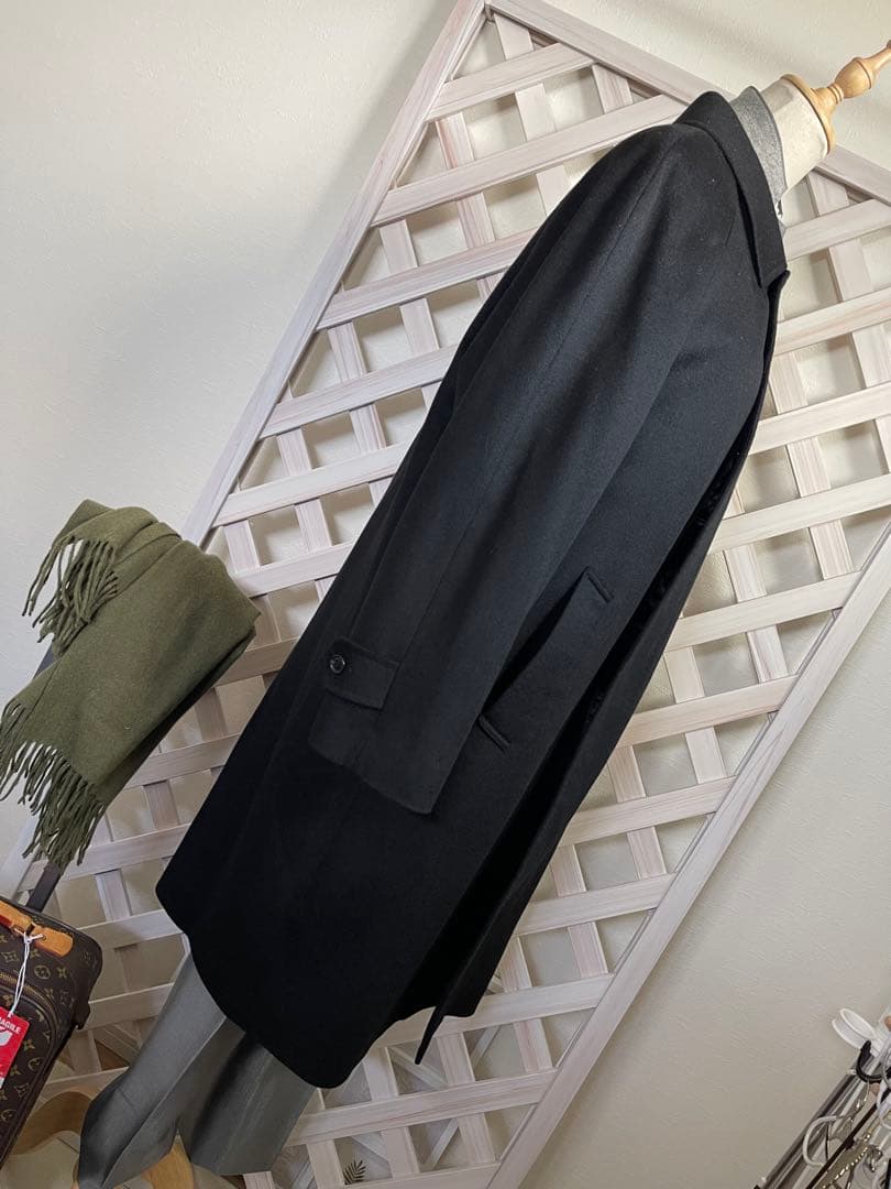 かえ’s メンズ⭐︎ L ⭐︎ 新古　極上のカシミヤ100% ⭐︎ 黒　ロング