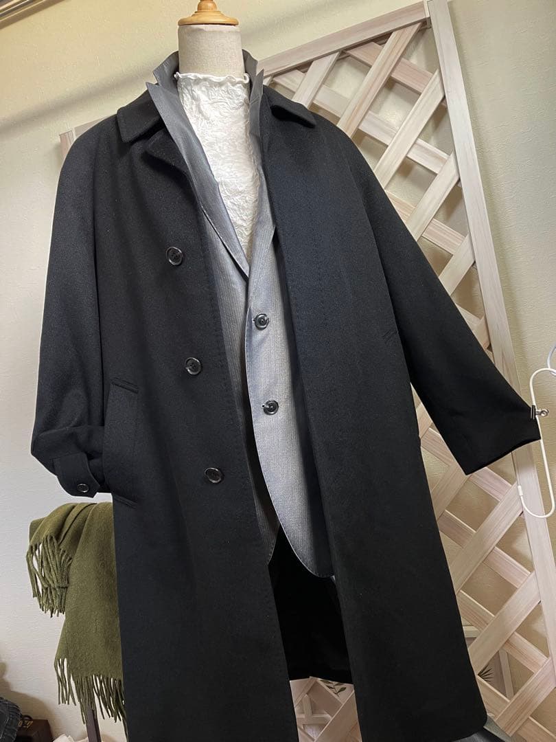 かえ’s メンズ⭐︎ L ⭐︎ 新古　極上のカシミヤ100% ⭐︎ 黒　ロング