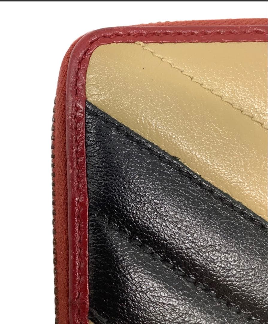 GUCCI レザー長財布 ストライプデザイン