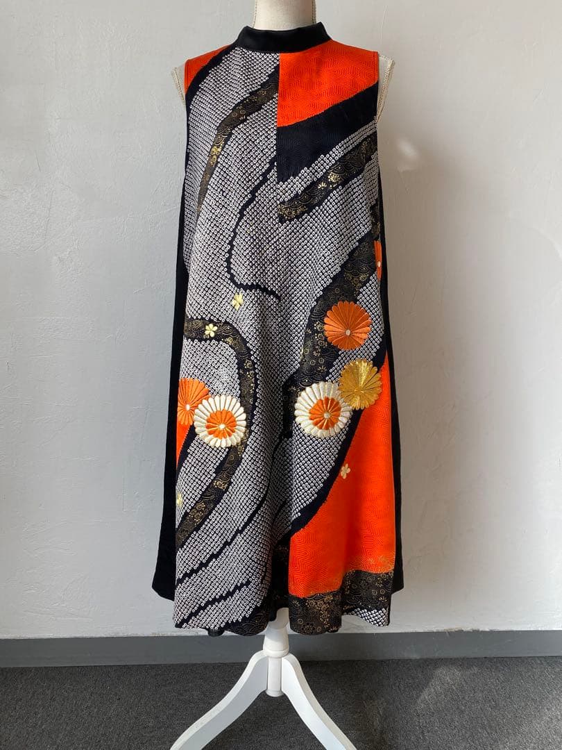 3275 着物　リメイク　ドレス　ワンピース