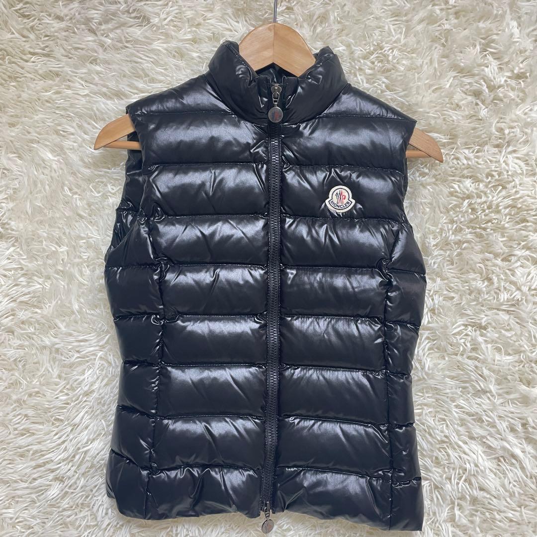 T/ MONCLER ダウンベスト ブラック サイズ00 キルティング