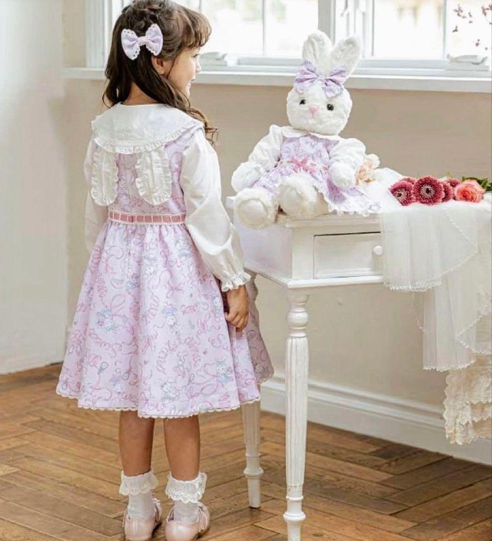 メゾピアノ　35th 復刻ウサギバレエ柄ジャンパースカート