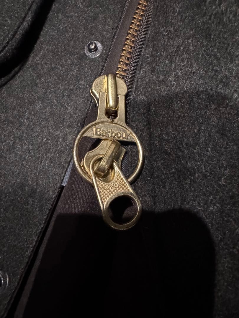 【美品】Barbour SOLWAY ZIPPER SL ウール 34 セージ