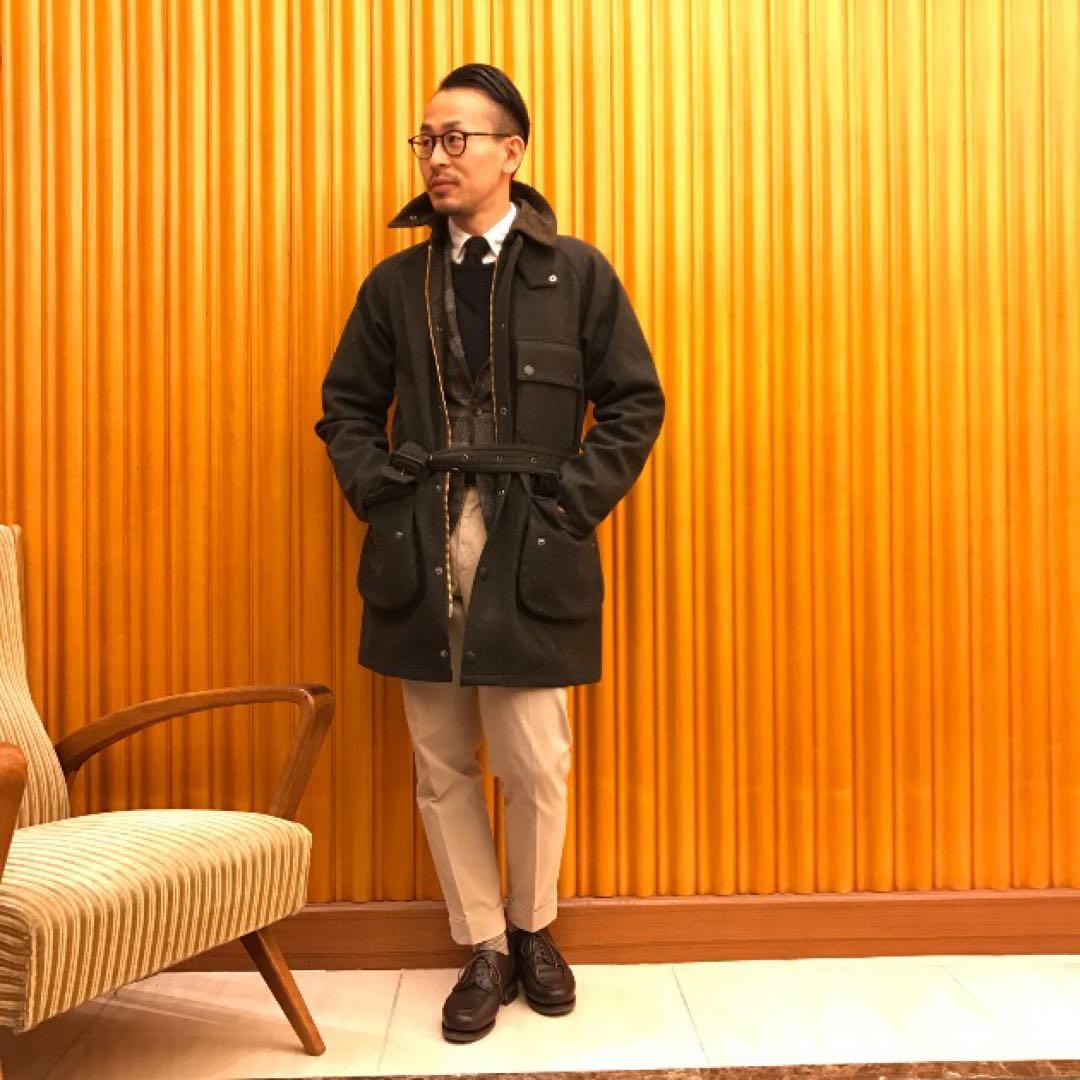 【美品】Barbour SOLWAY ZIPPER SL ウール 34 セージ