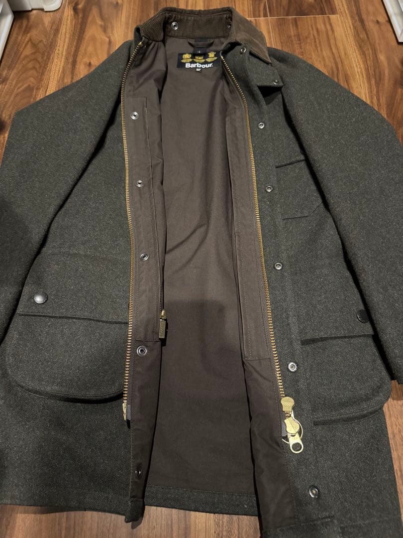 【美品】Barbour SOLWAY ZIPPER SL ウール 34 セージ