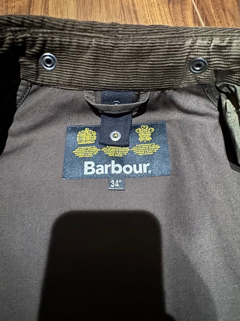【美品】Barbour SOLWAY ZIPPER SL ウール 34 セージ
