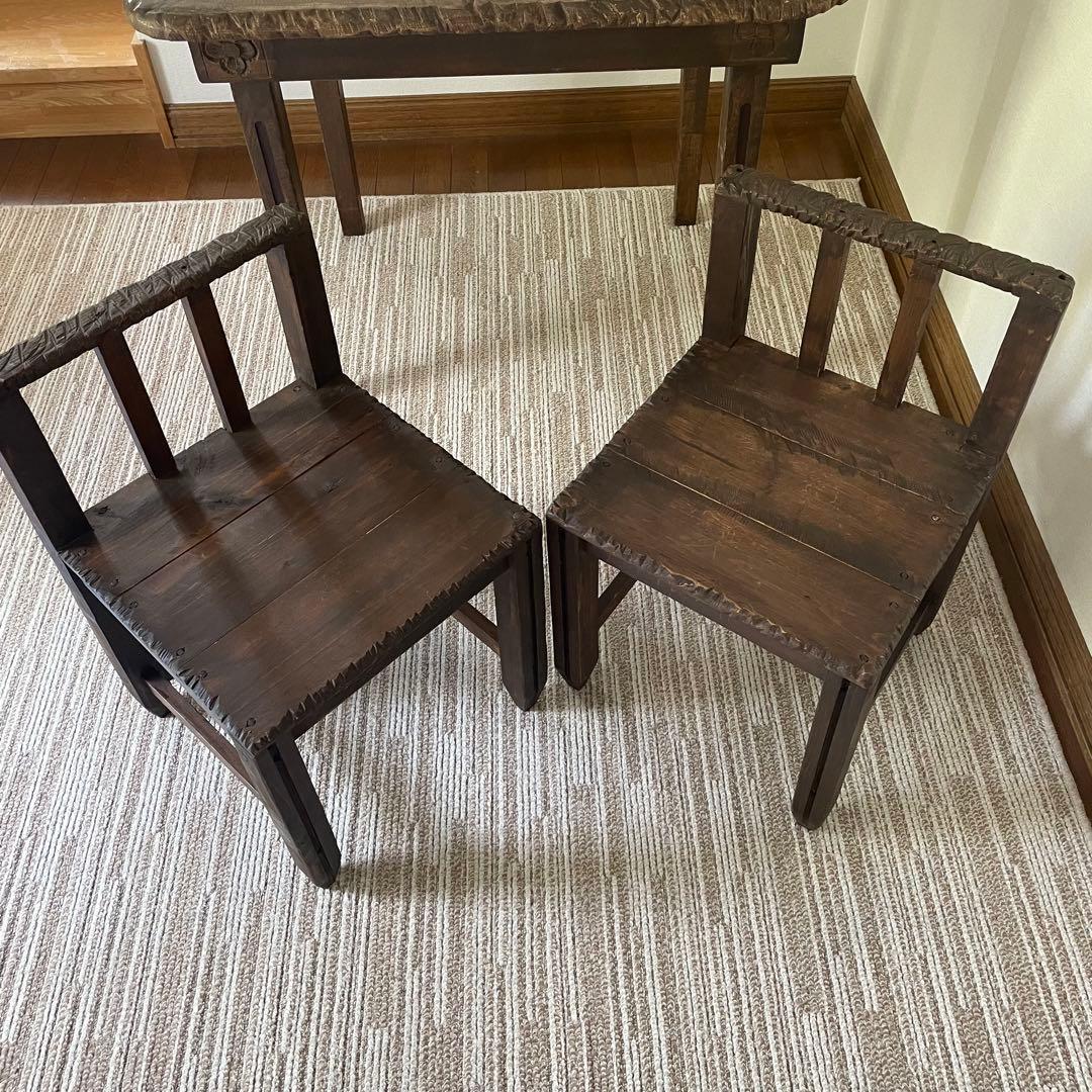 エスニック椅子　アジアン椅子　アジアンチェア　2脚セット2人掛けダイニング