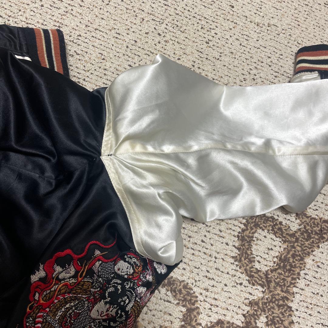 爆裂爛漫娘 スカジャン 別珍 ベロア リバーシブル 刺繍 ブラック