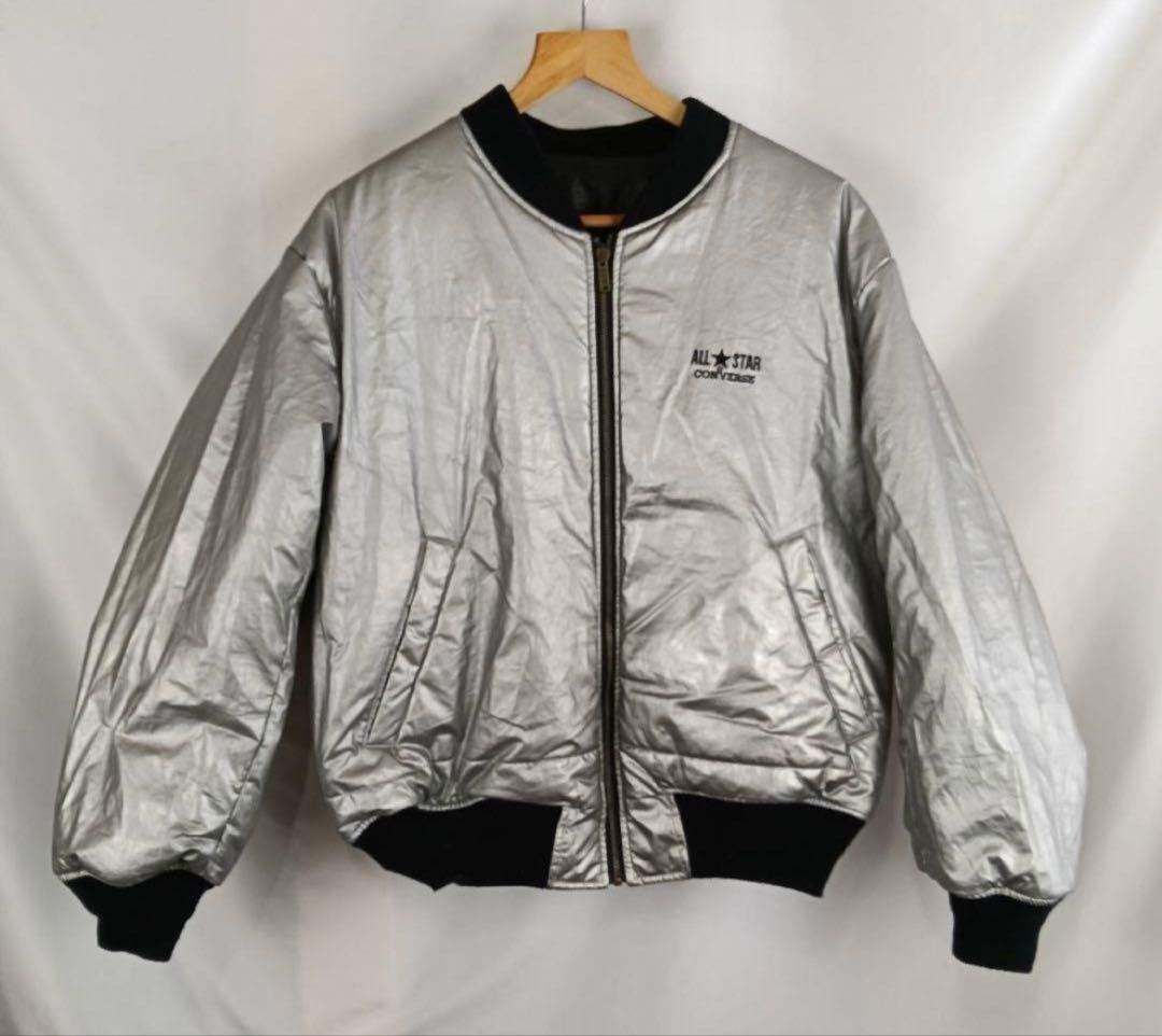 あおば着用CONVERSE MA-1 フライトジャケット ブラックシルバーy2k