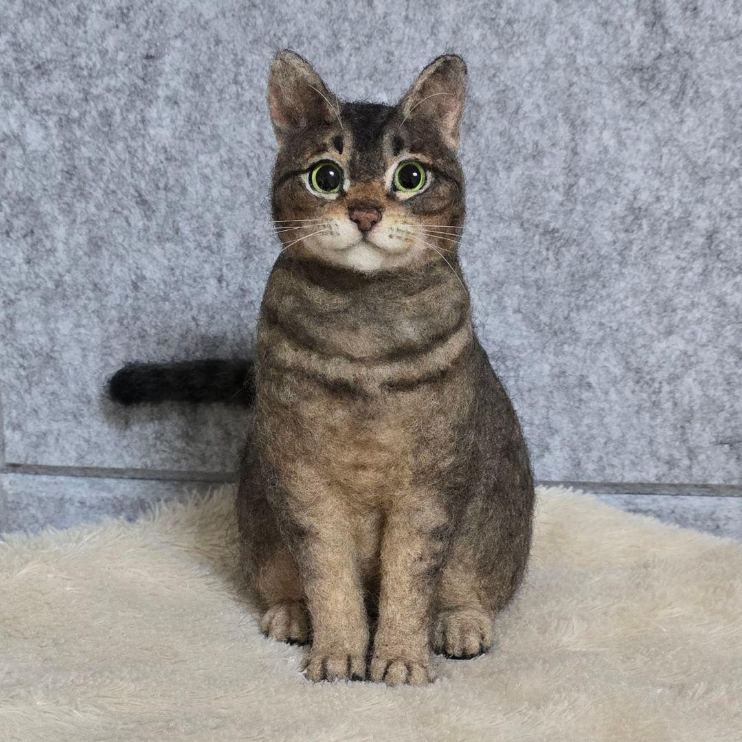 羊毛フェルト オーダー猫 Happyプロフ読んでね様