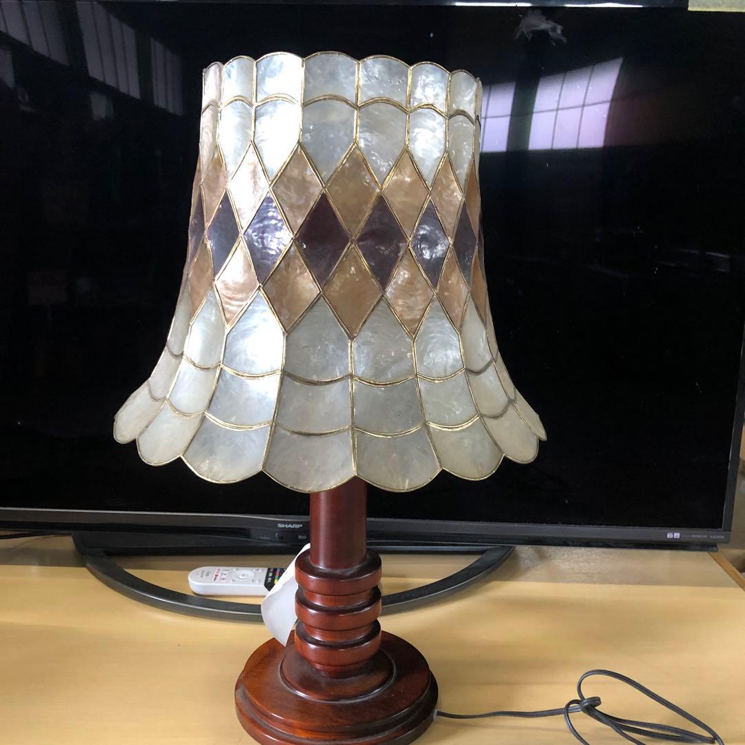 送料無料 昭和レトロ らでん 螺鈿 スタンドライト 卓上 アンティーク