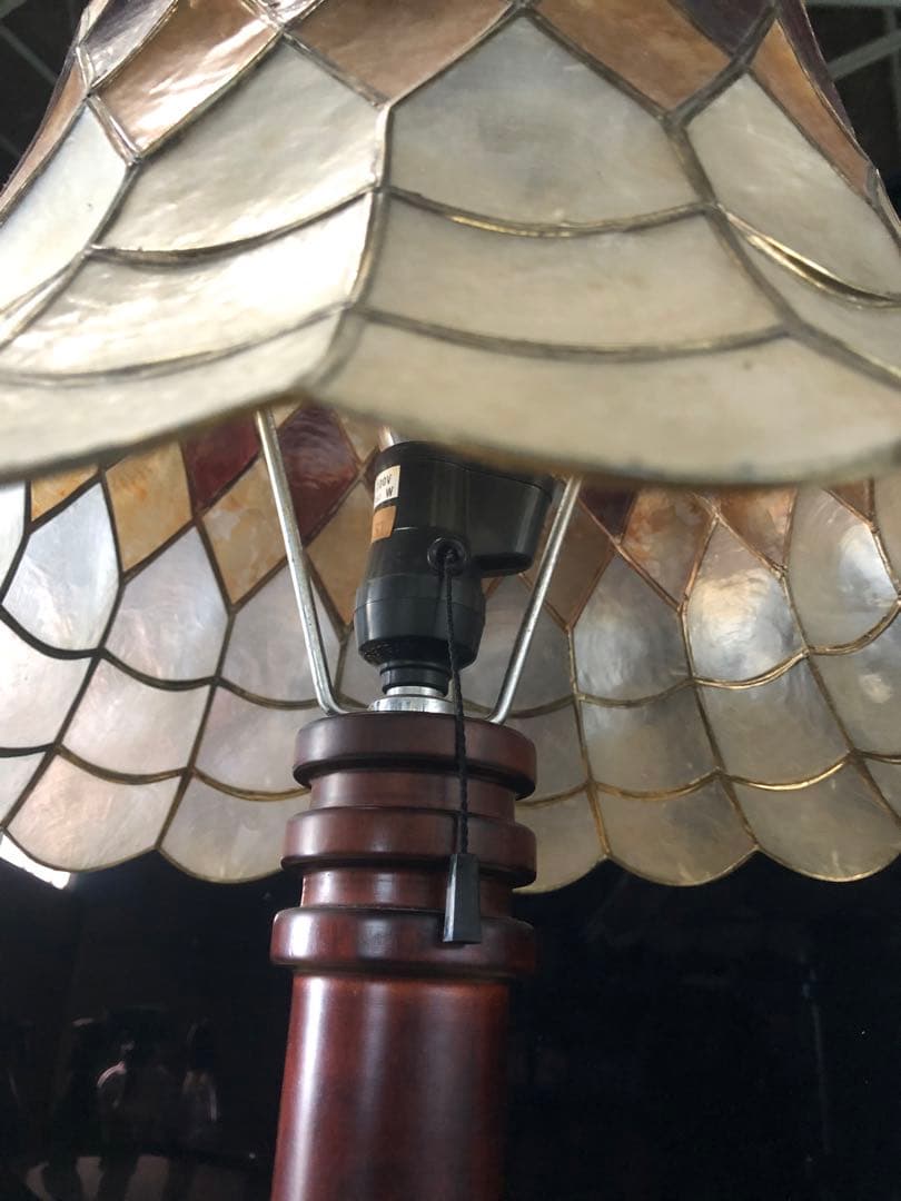 送料無料 昭和レトロ らでん 螺鈿 スタンドライト 卓上 アンティーク