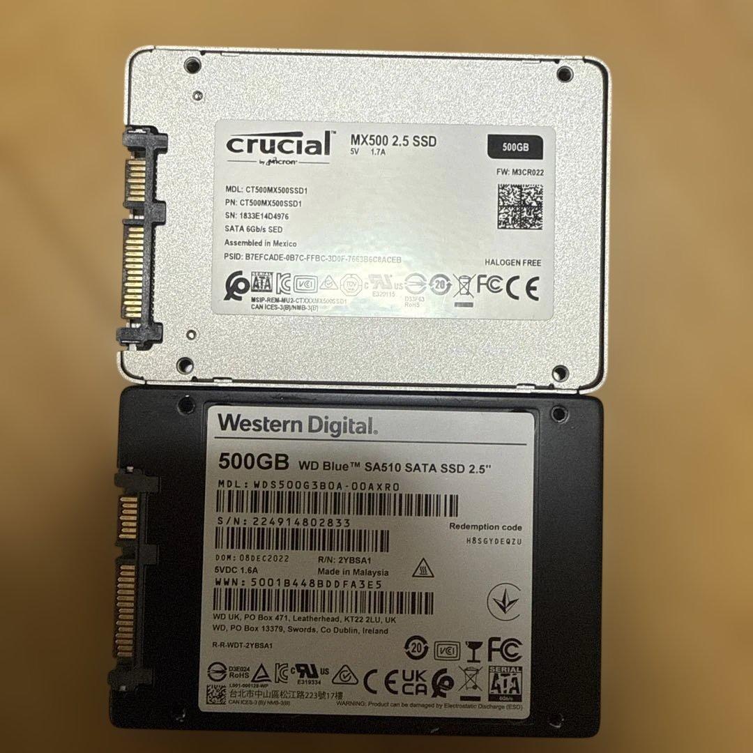 2.5 SATA SSD 500GB 2セット