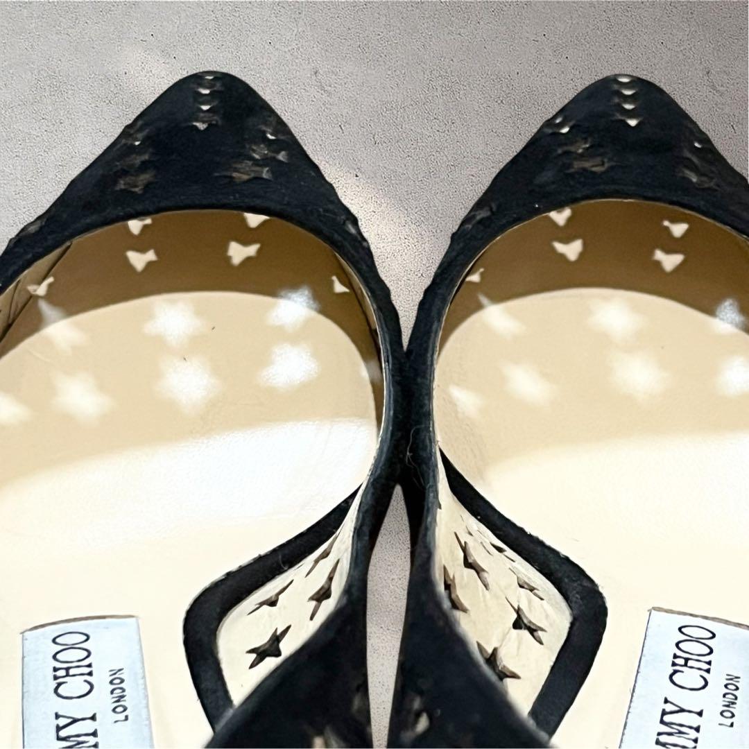 美品✨ ジミーチュウ パンプス ブラック スターパンチング スエード 37