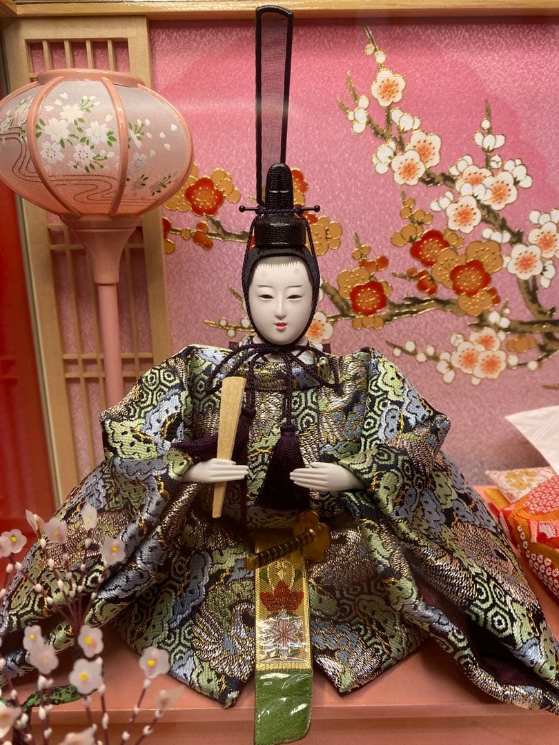 東京久月　雛人形ガラスケース入り親王飾り・間口約５０×奥行約３１×高さ約３７㎝