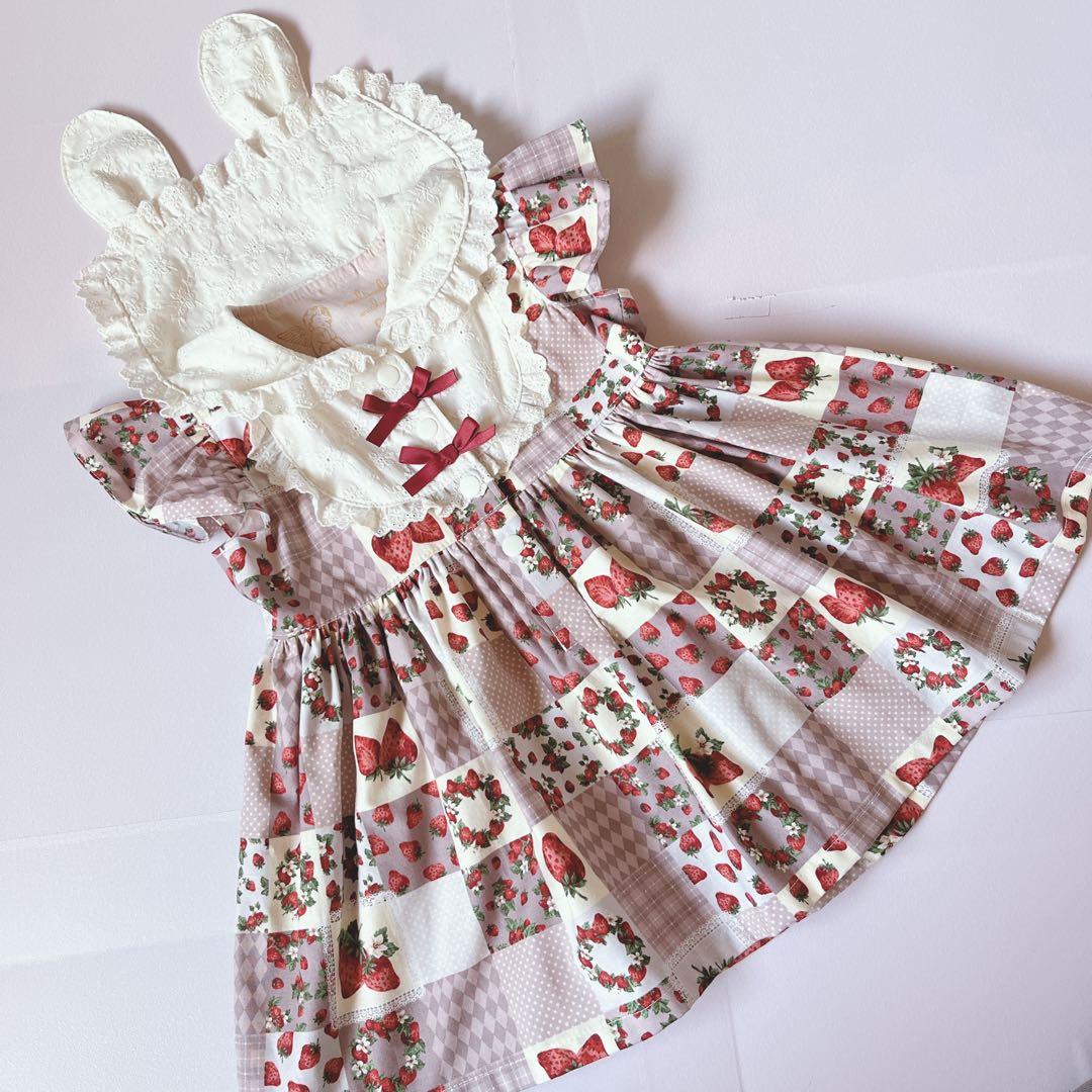 ちゃんまい♡90cmリバティ✖️無地セーラーワンピース