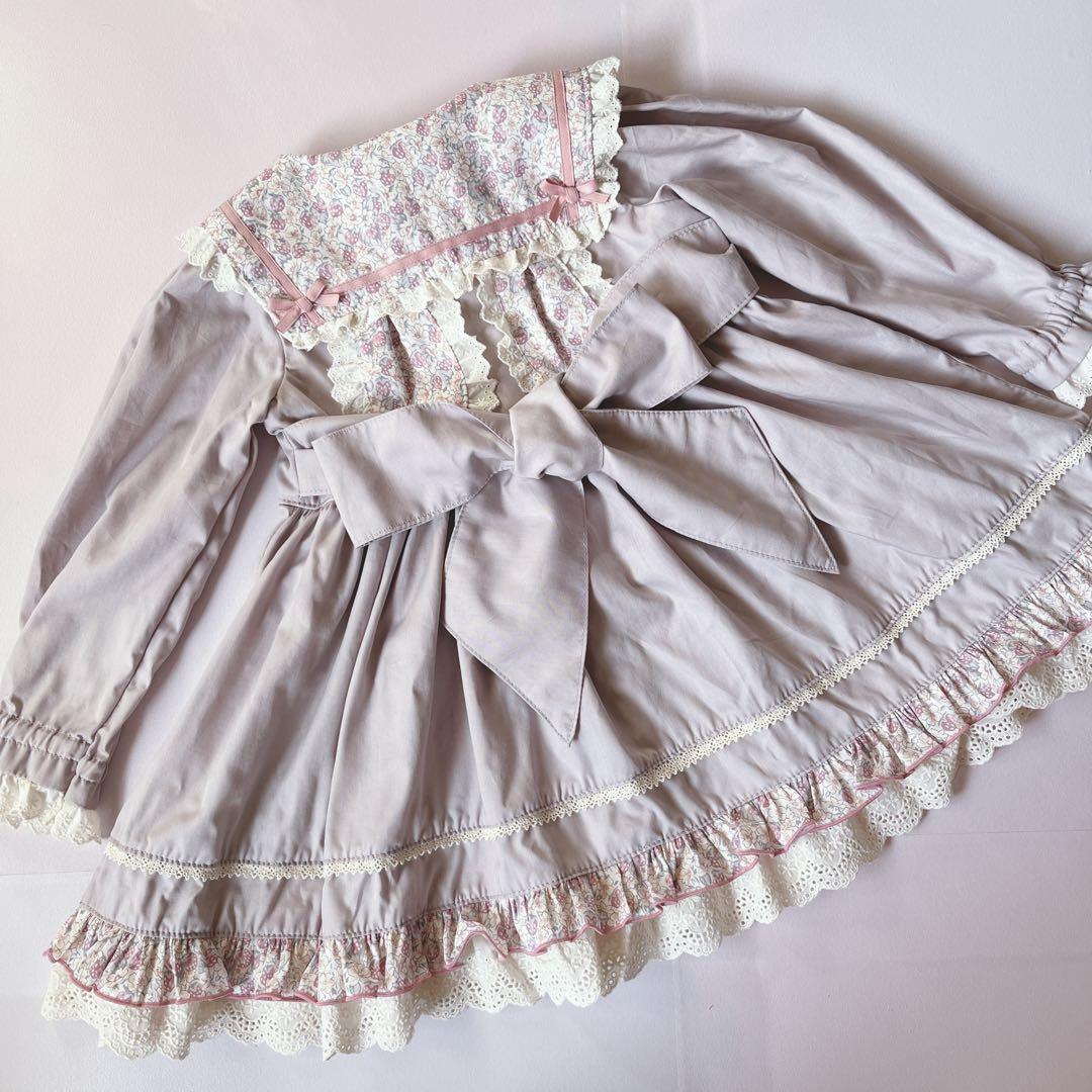 ちゃんまい♡90cmリバティ✖️無地セーラーワンピース