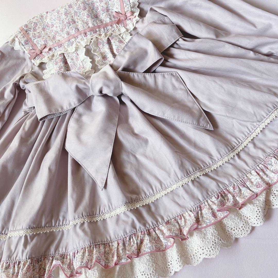 ちゃんまい♡90cmリバティ✖️無地セーラーワンピース