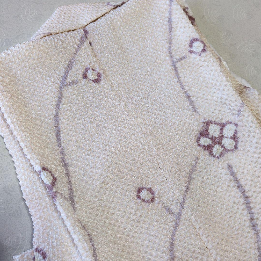 七五三３歳正絹総絞り手縫いの被布（中綿無し）アイボリー色