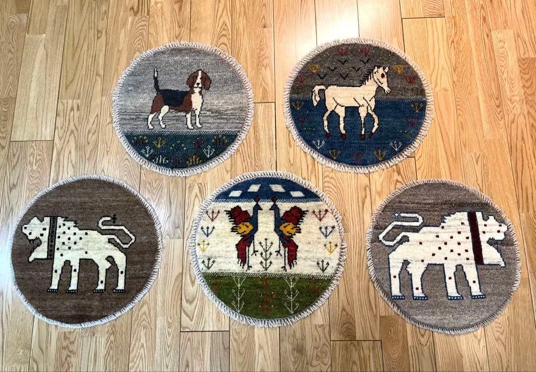 【キャンペーン】ペルシャ　アマレバフト　円形　40×39　孔雀　生命の木