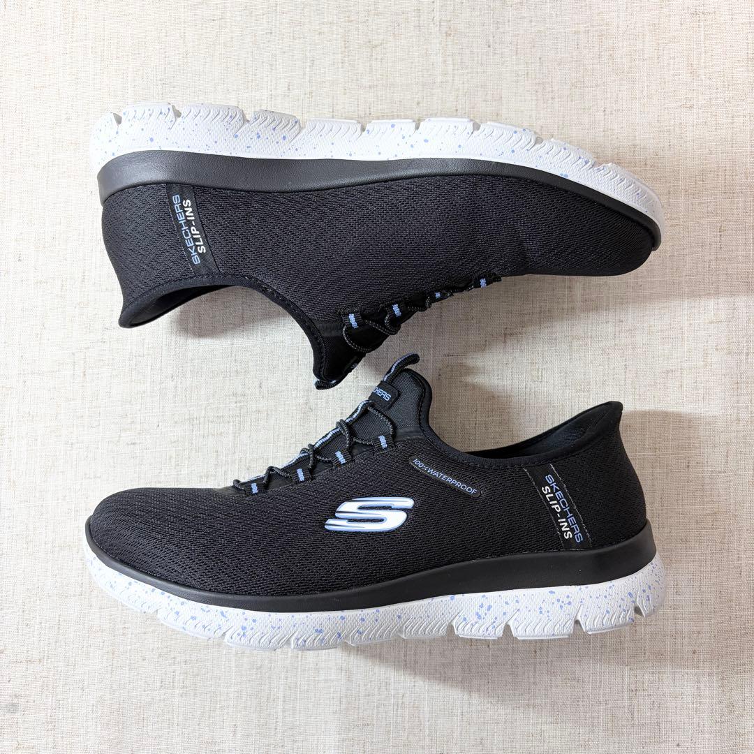 極美品★SKECHERS スケッチャーズ スリップインズ スリッポン 防水 幅広