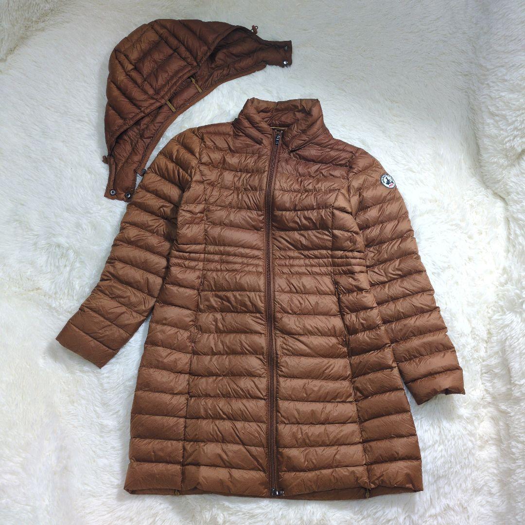 美品✨ジョット ロングダウンコート 超軽量2way ダブルジップアップ キャメル