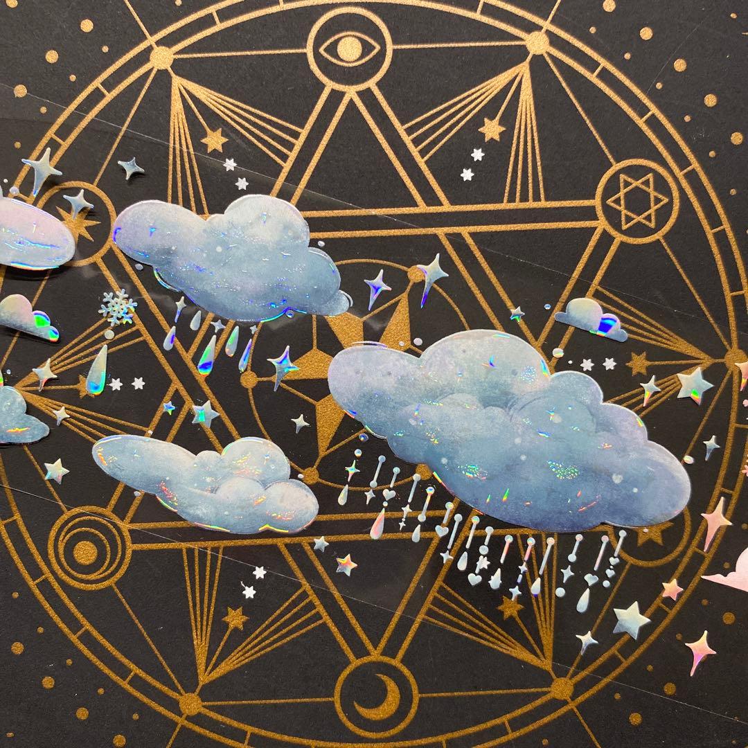 【9011】海外　マステ　中古巻　貝殻光マスキングテープ　雲　装飾系