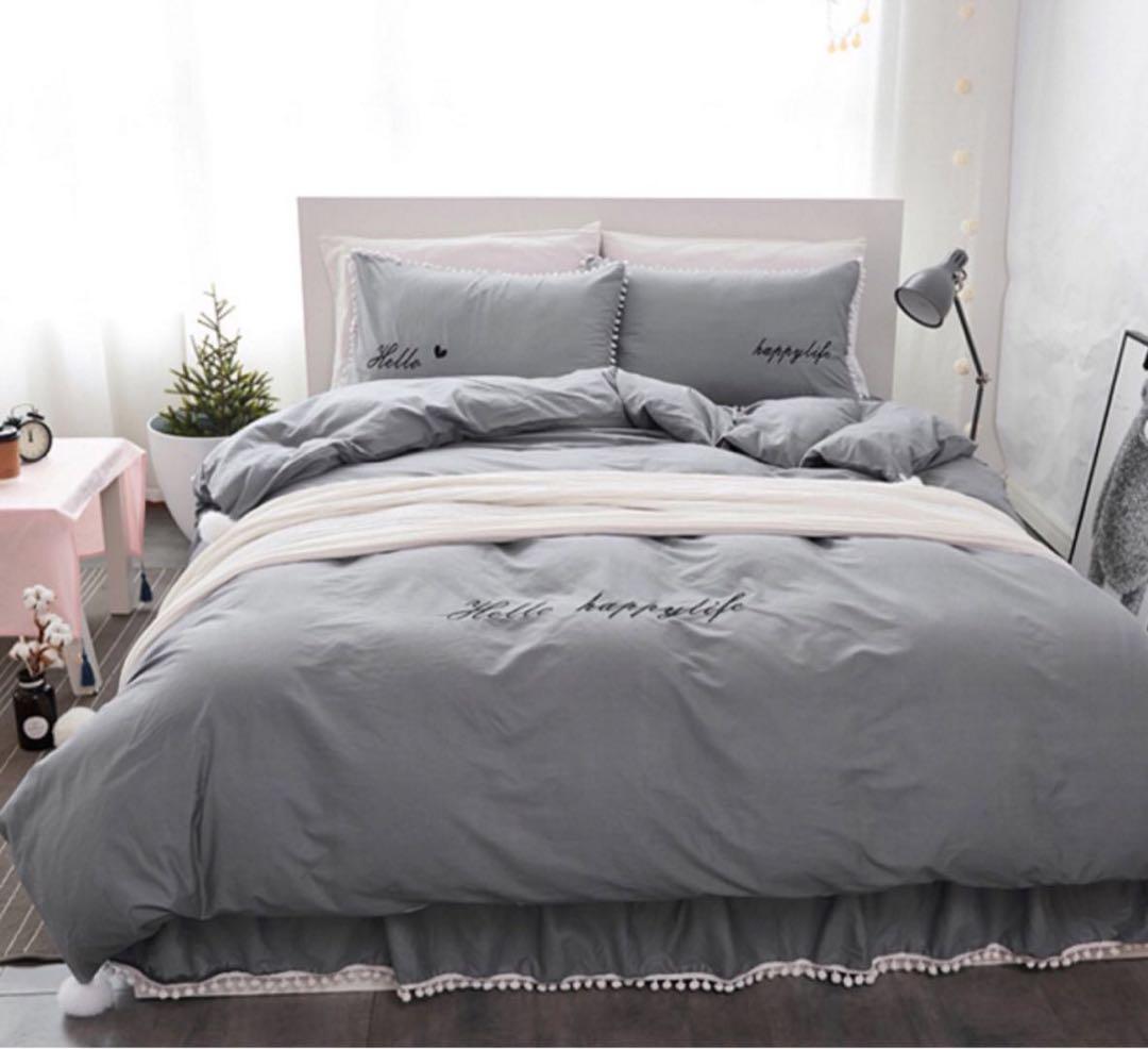 グレー ダブルカバーセット メッセージ入り