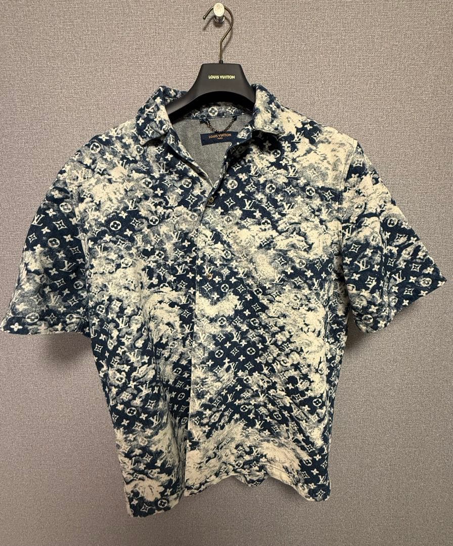 LOUIS VUITTON モノグラム デニムシャツ 半袖 インディゴ 正規品