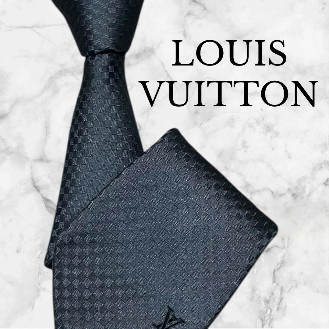 LOUIS VUITTON ルイヴィトン　ネクタイ　マイクロダミエ　LV 光沢