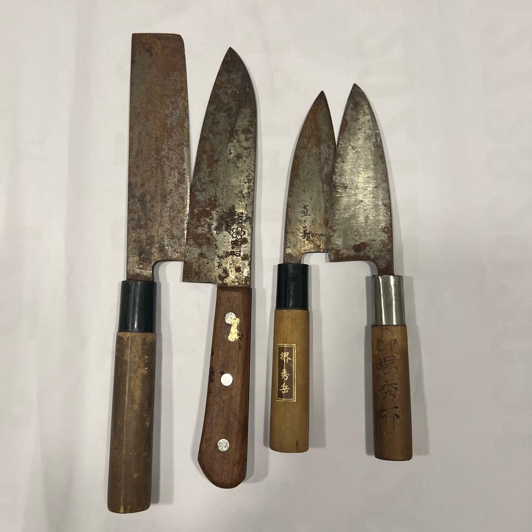 鋼製包丁まとめ売り 4本