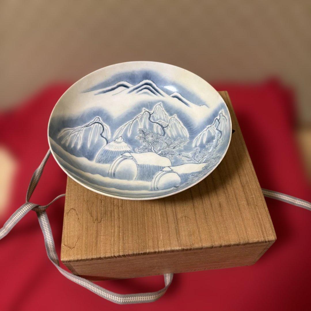 江戸時代 後半 染付　古伊万里 鍋島焼　七寸皿