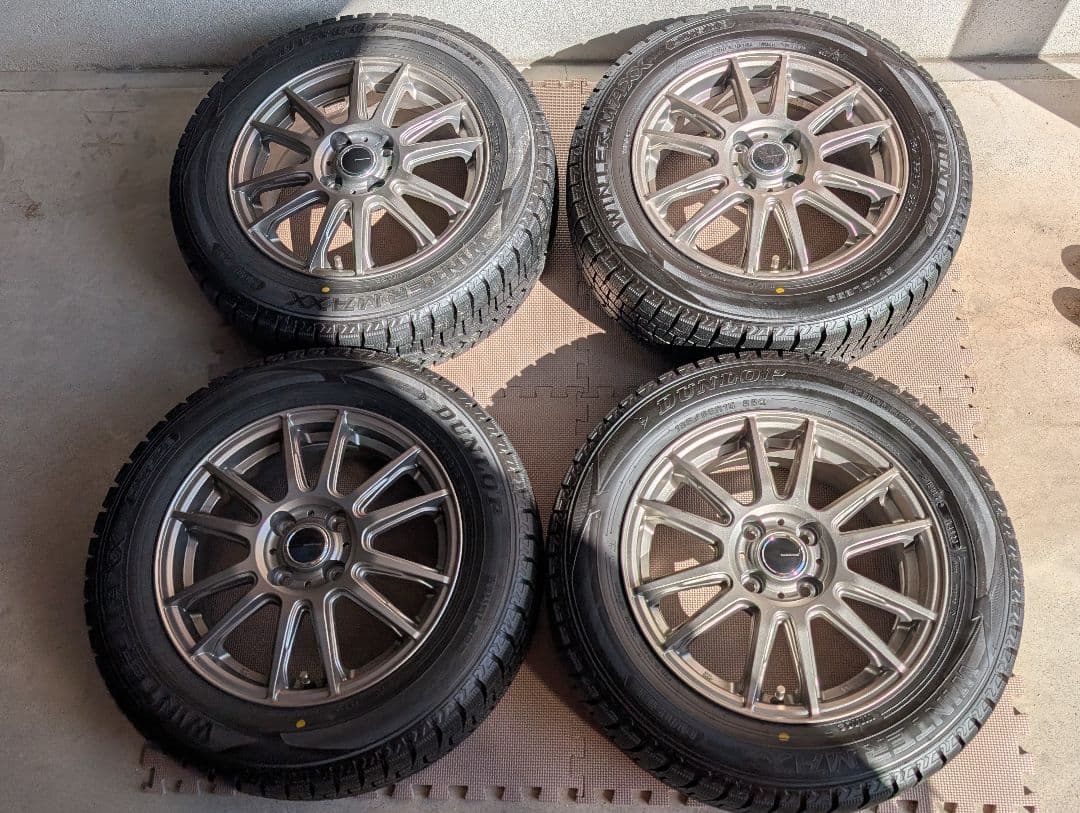 ①美品ダンロップ スタッドレス15インチ185/65R15 5.5J 4H100