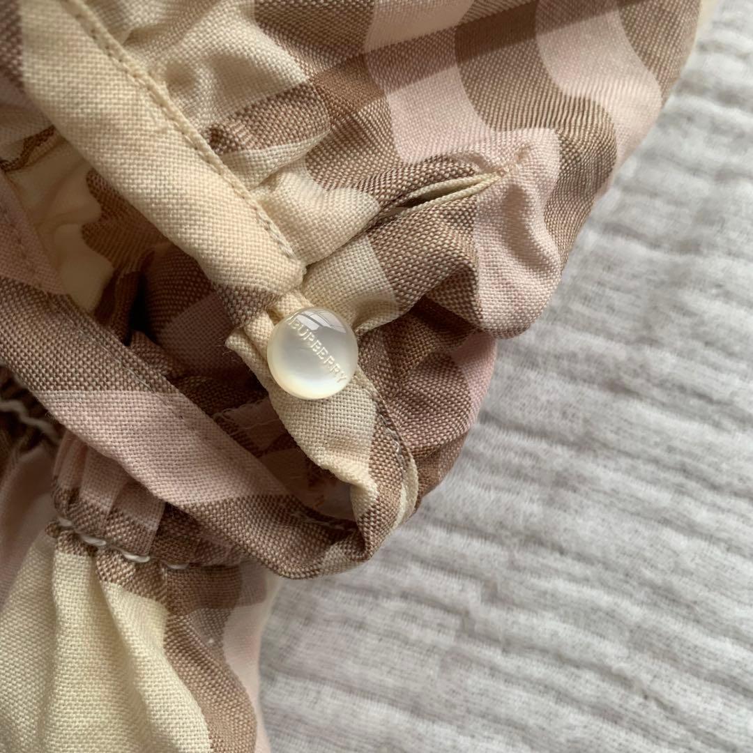 美品　Burberry バーバリーロンドン　丸襟　スモッキングワンピース　130