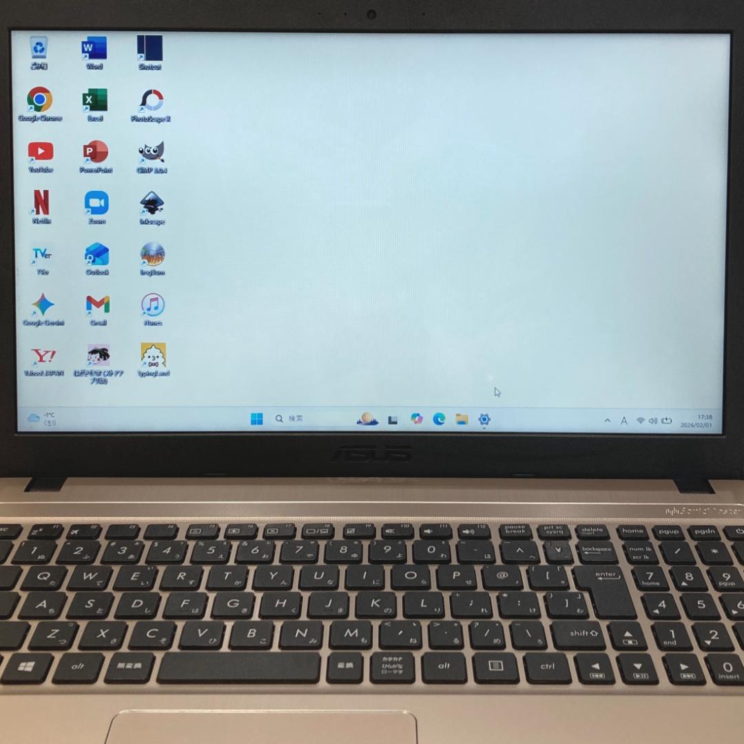 初心者✨快適・カメラ・オフィス✨シルバー✨すぐ使えるノートパソコン◇T487-3