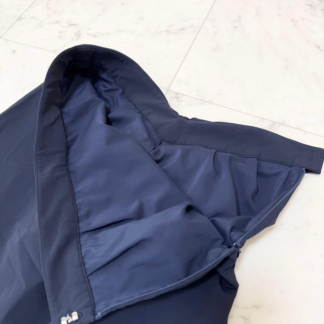 【美品】JENNE ジェンヌ バックトレーンスカート ロングスカート ネイビー