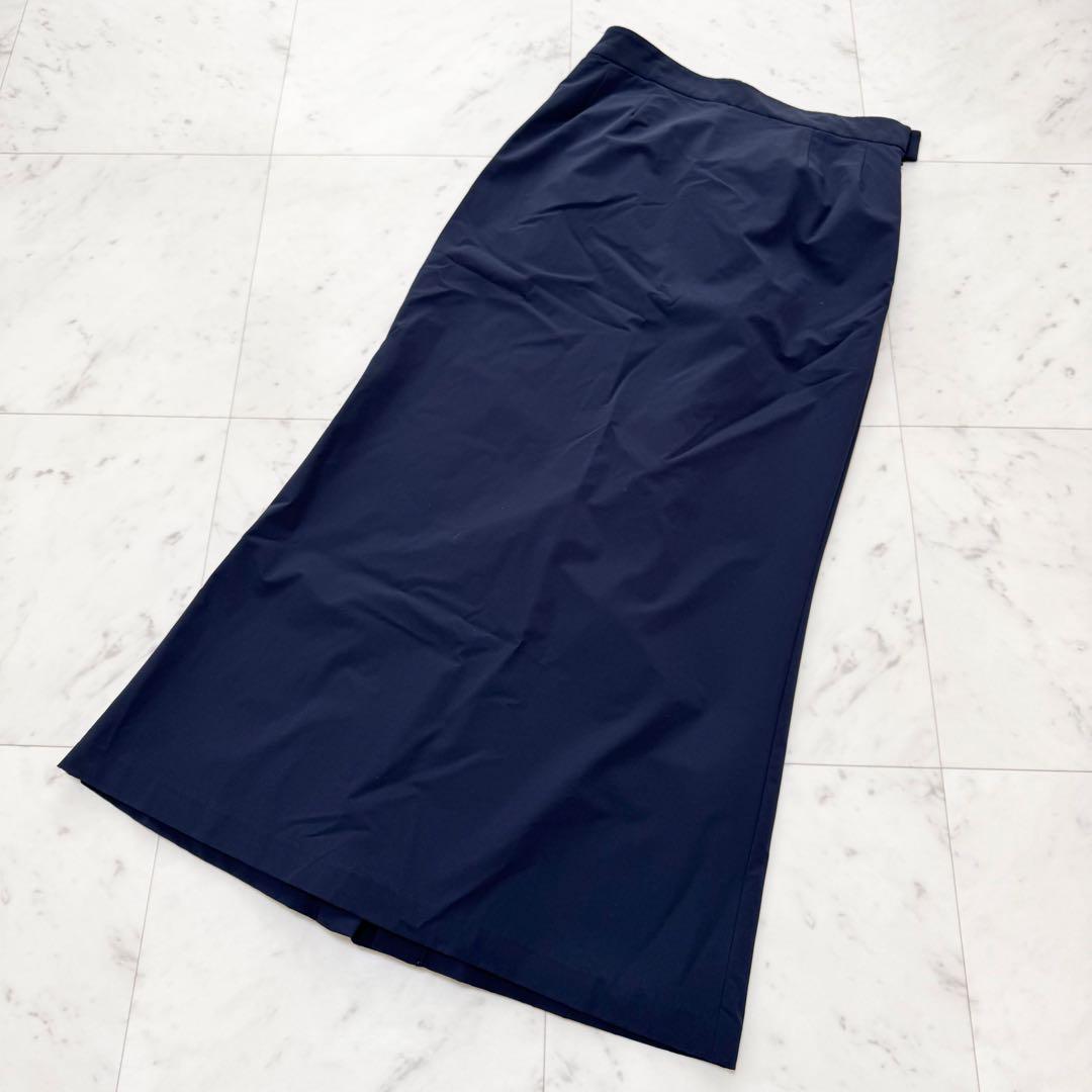 【美品】JENNE ジェンヌ バックトレーンスカート ロングスカート ネイビー