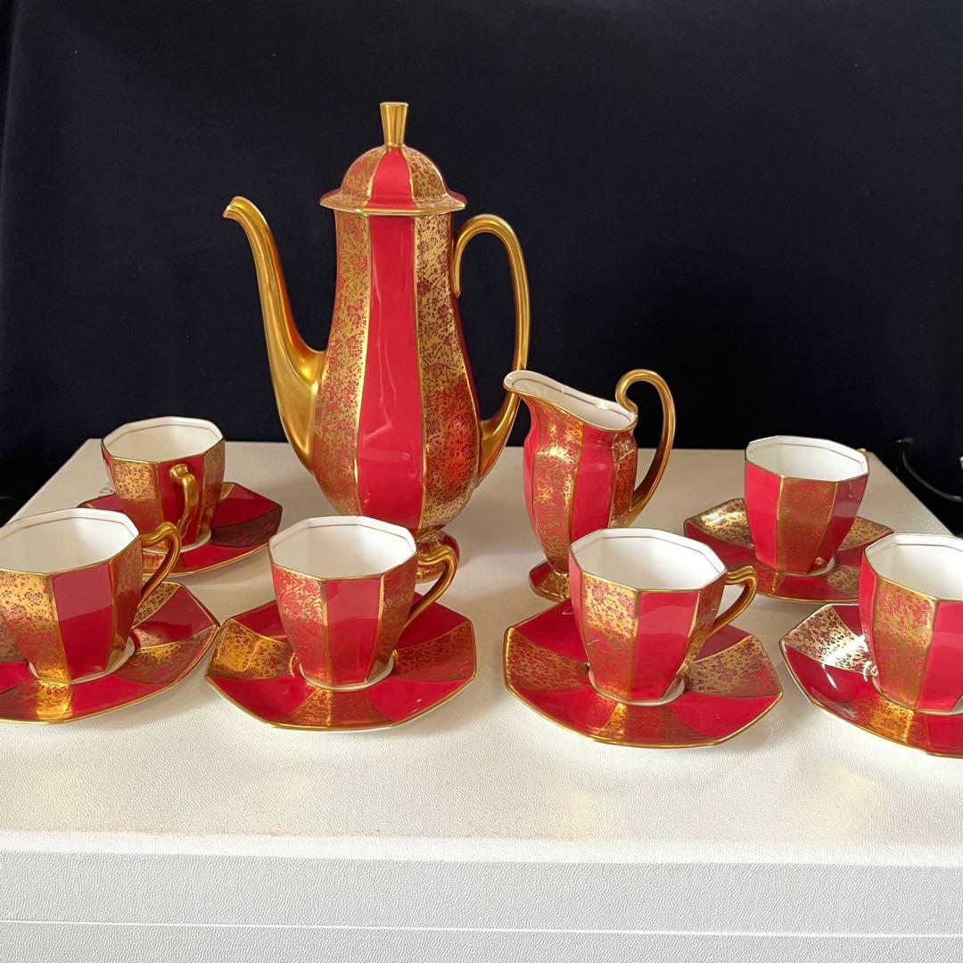 ロイヤルドルトン  八卦金彩マロン地梅花図　オクタゴナル　レア