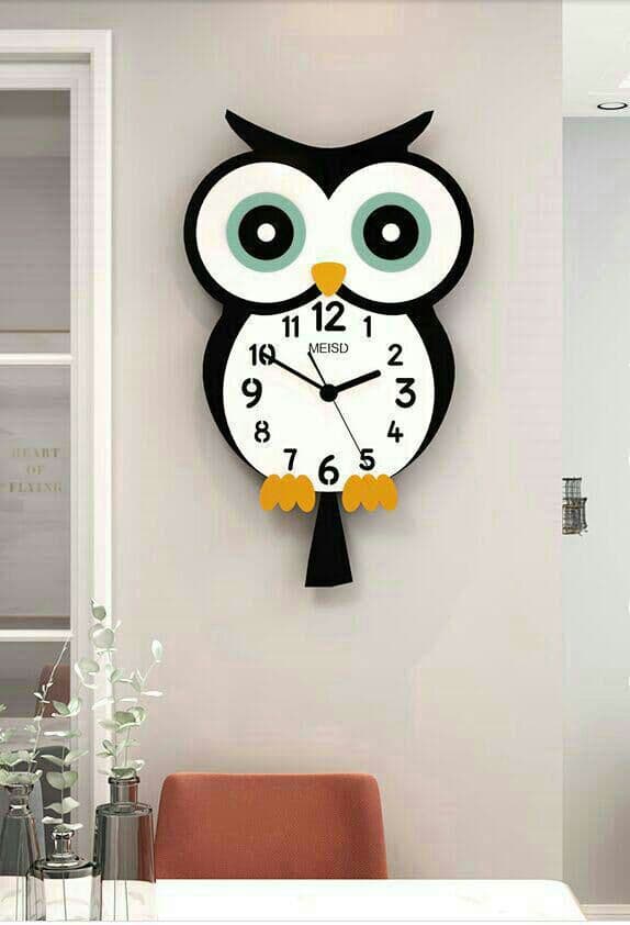フクロウのかわいい掛け時計の寝室の静音の個性的な時計の客間,